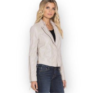 Free People Pearl Cool & Clean Vegan Fitted Leather Moto Jacket Size XS